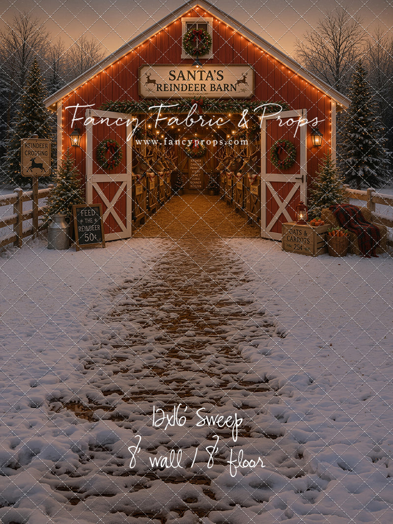 Santa's Nighttime Reindeer Barn - with Sweep Option