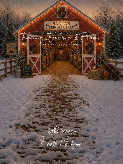 Santa's Nighttime Reindeer Barn - with Sweep Option