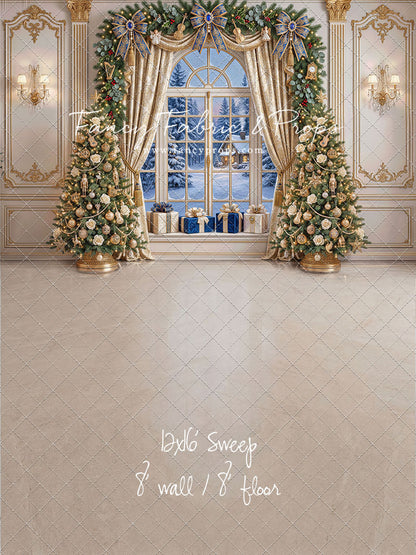 Sapphire & Gold Holiday Window - with Sweep Option