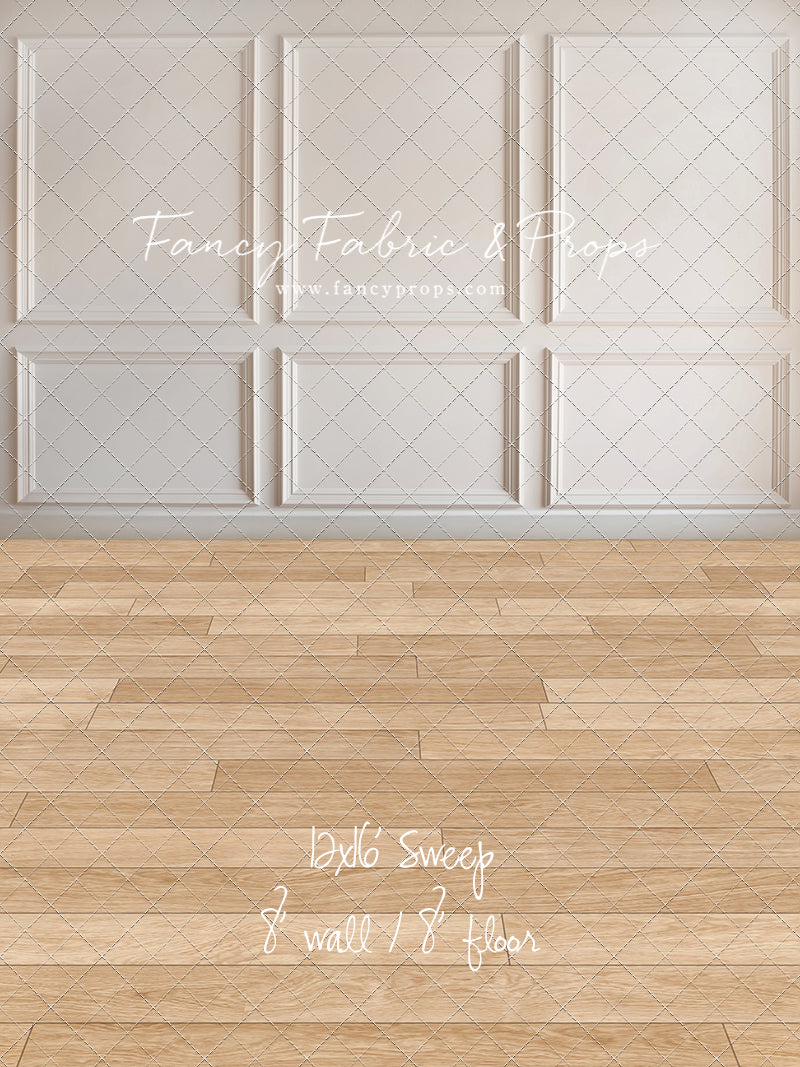 Simple Ivory Panel Wall - With Winter's Grace Floor Sweep Option