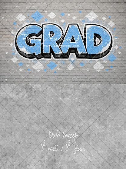 Sky & White Grad - With Sweep Option