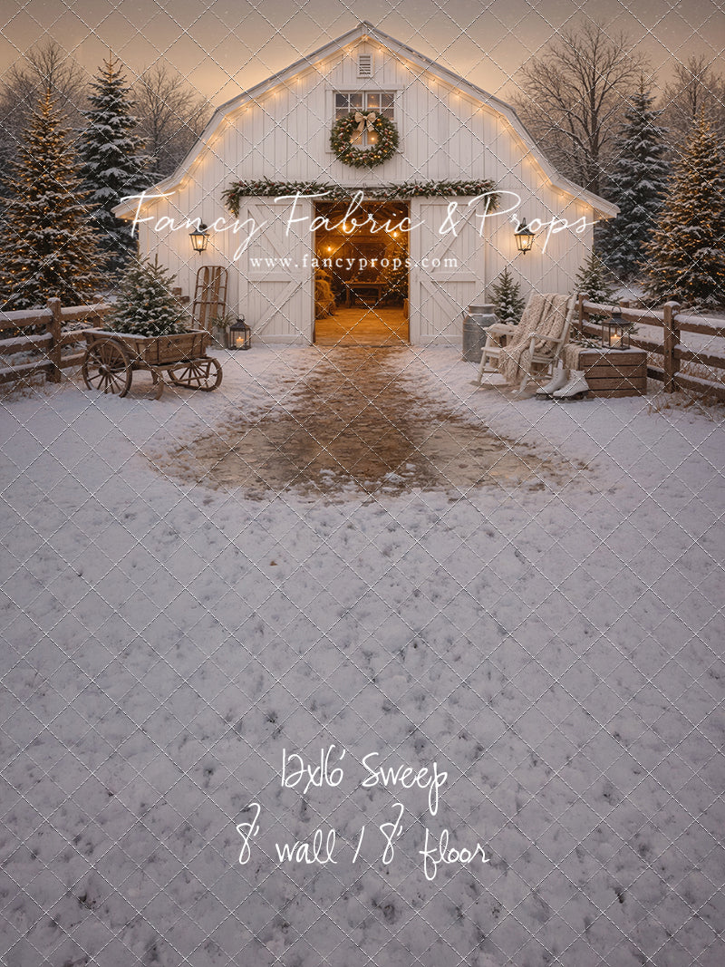 Snowfall At Cedar Ridge Barn - with Sweep Option