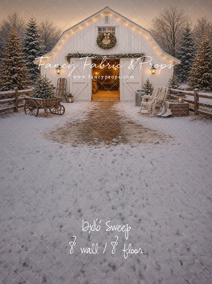 Snowfall At Cedar Ridge Barn - with Sweep Option