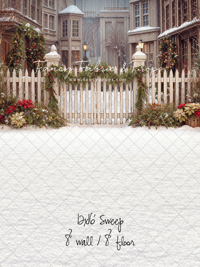 Snowy Village Gate - with Sweep Option