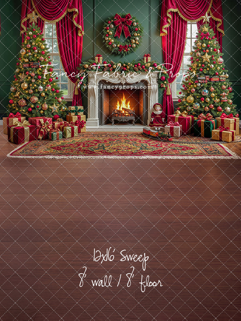 Vintage Christmas Hearth - with Sweep Option