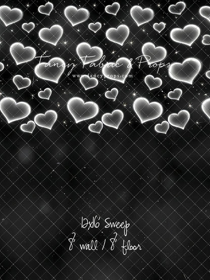 White Puffy Hearts - With Sweep Option