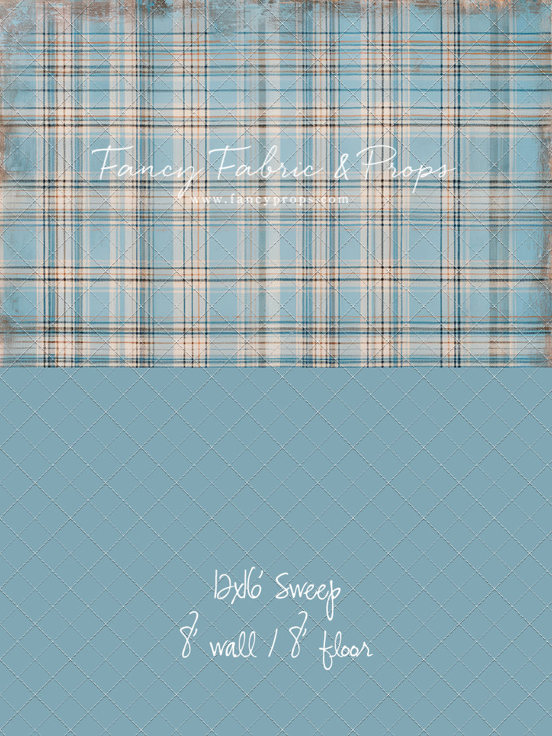 Winter Sky Gingham - With Sweep Option