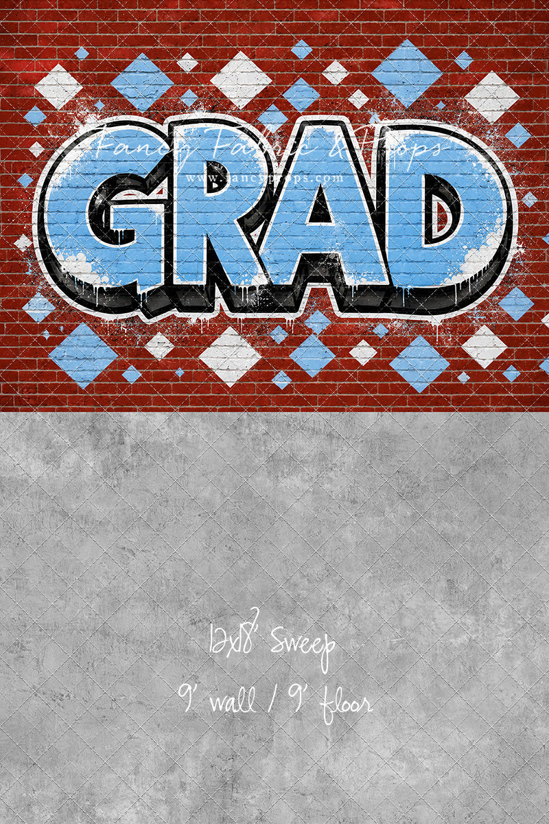 Baby Blue & White Grad - With Sweep Option