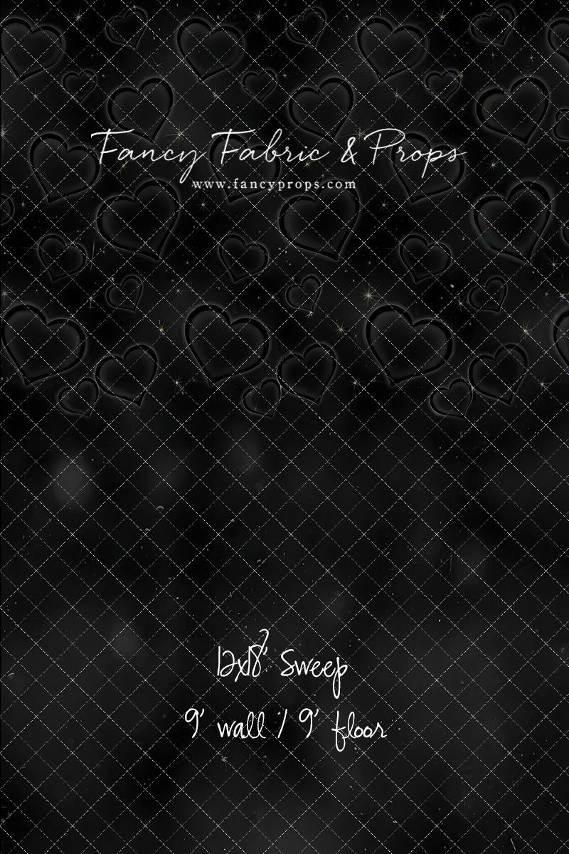 Black Puffy Hearts - With Sweep Option