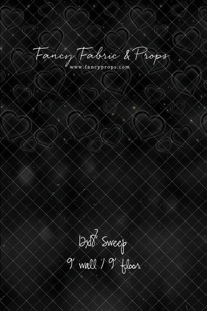 Black Puffy Hearts - With Sweep Option