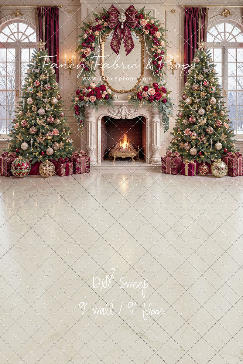Christmas Rose Parlor - with Sweep Option