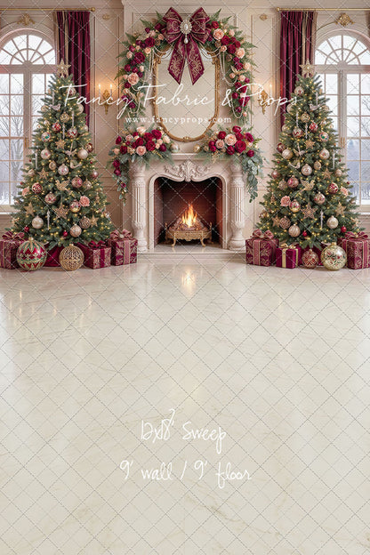 Christmas Rose Parlor - with Sweep Option