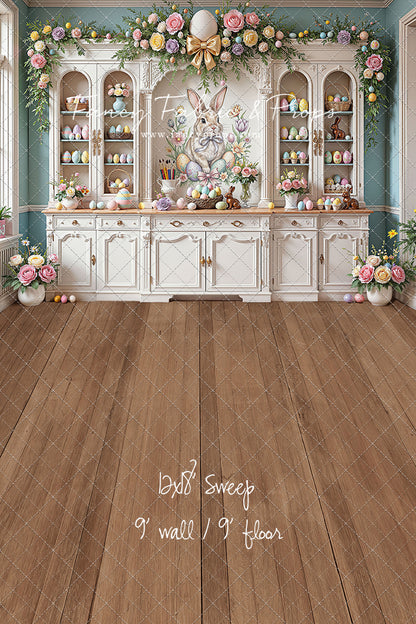 Easter Cupboard - Wood Floor - With Sweep Option