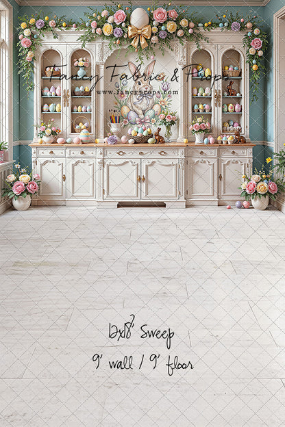Easter Cupboard - White Floor - With Sweep Option