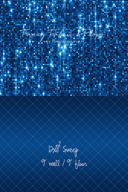 Electric Blue Glitz - With Solid Floor Sweep Option