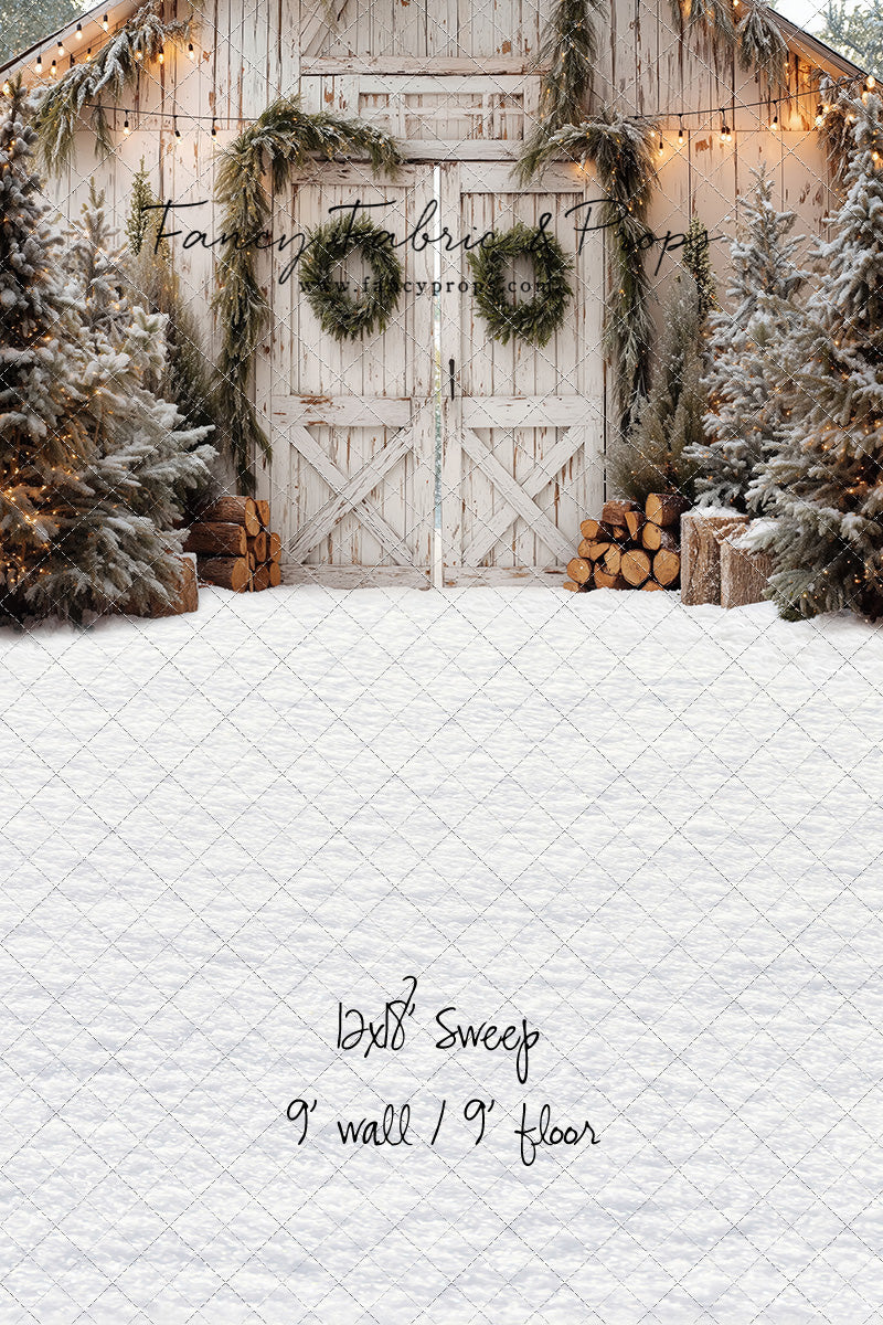 Frosted Evergreen Barn - with Sweep Option
