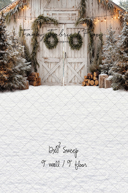 Frosted Evergreen Barn - with Sweep Option