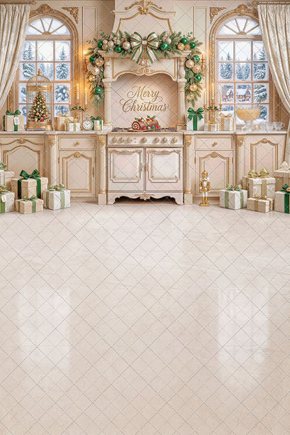 Gilded Christmas Kitchen - With Sweep Option