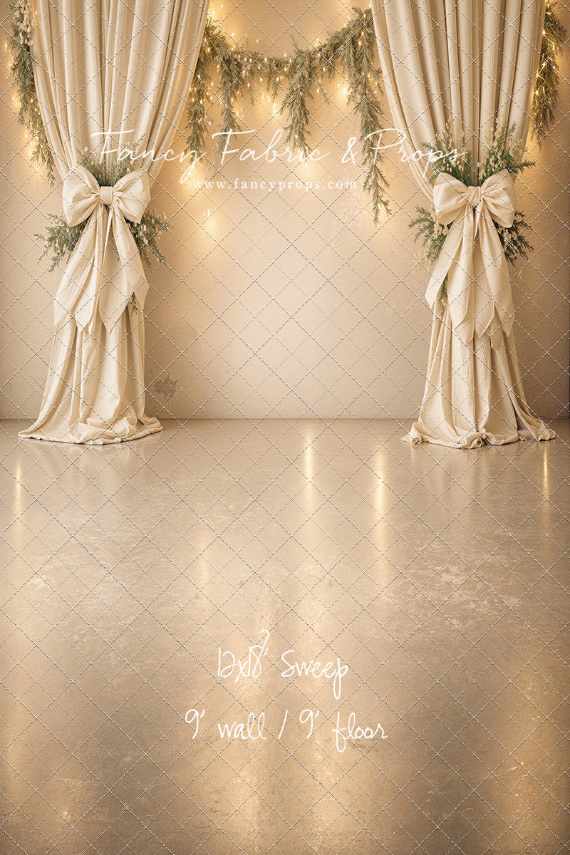 Ivory Christmas Curtain Call - With Sweep Option