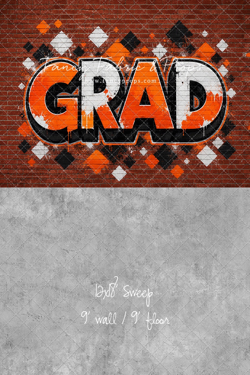 Orange & Black Grad - With Sweep Option