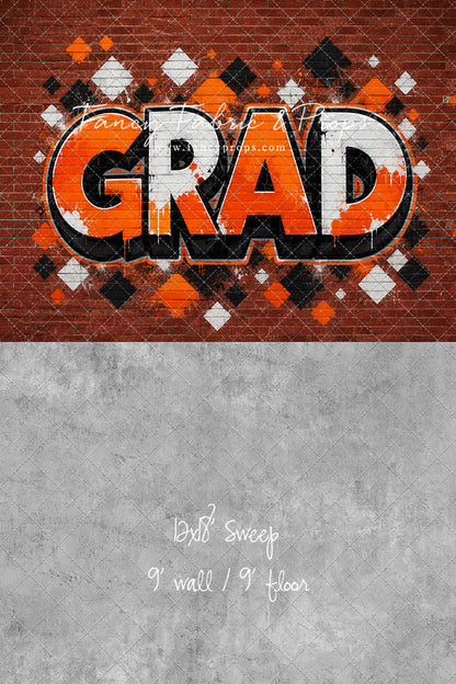 Orange & Black Grad - With Sweep Option