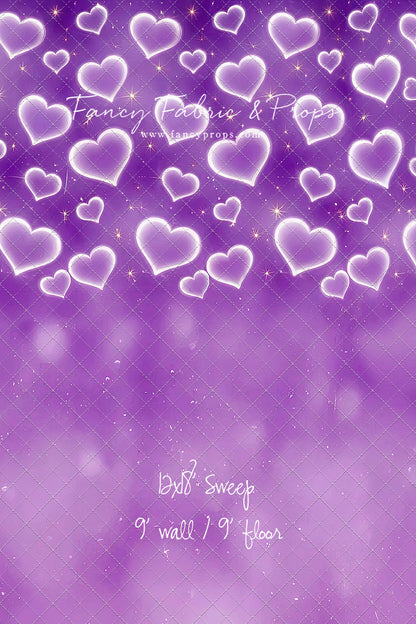 Purple Puffy Hearts - With Sweep Option
