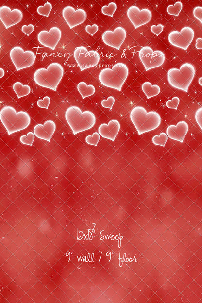 Red Puffy Hearts - With Sweep Option