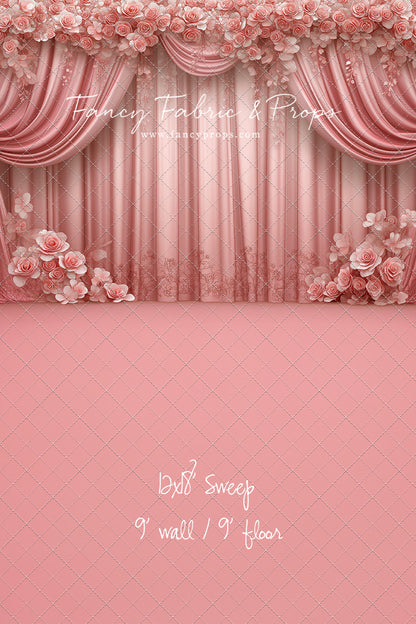 Rosy Vienna Drapes - With Sweep Option
