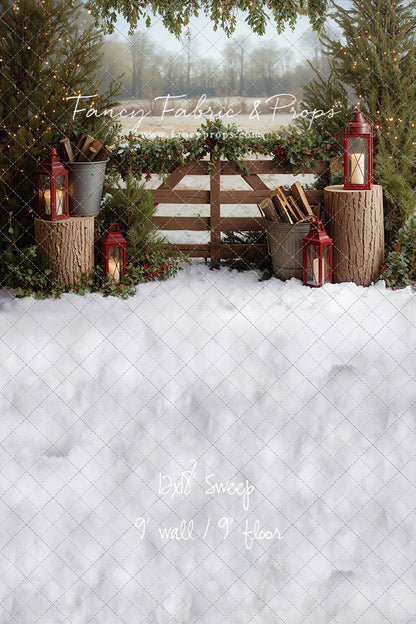 Rustic Christmas Fence - with Sweep Option