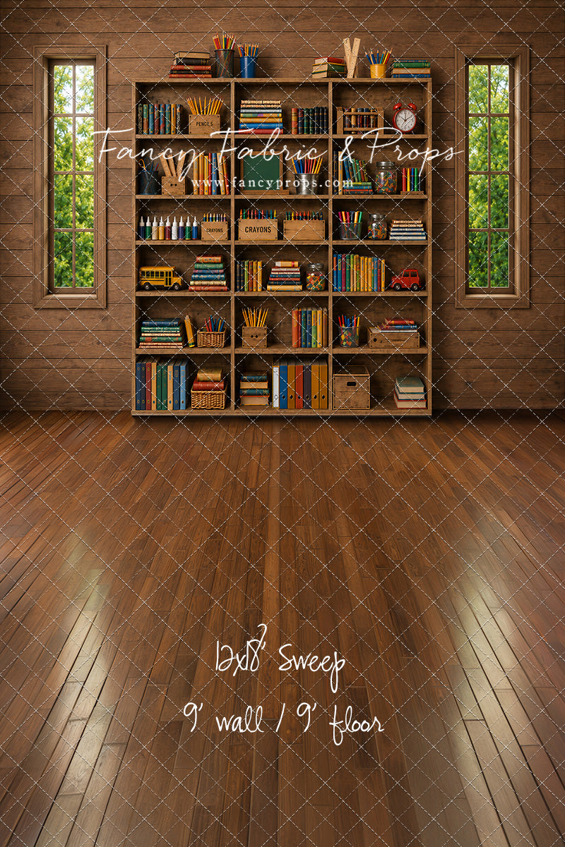 Rustic Schoolhouse Bookshelf - With Sweep Option