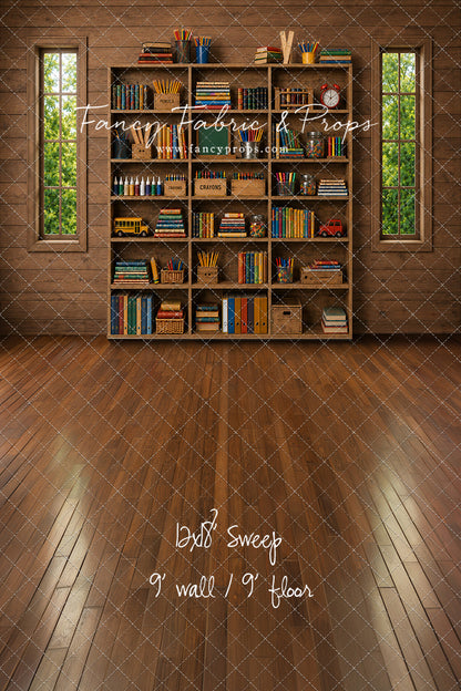 Rustic Schoolhouse Bookshelf - With Sweep Option
