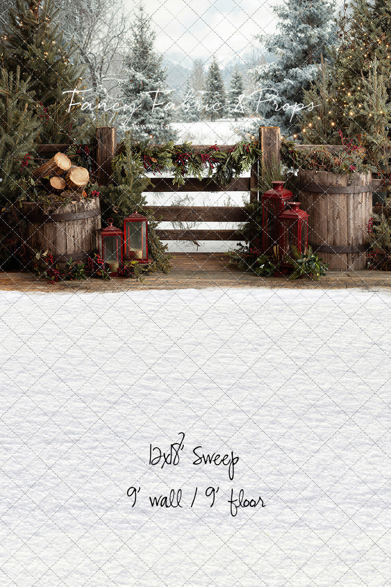 Rustic Wintertime Fence - with Sweep Option