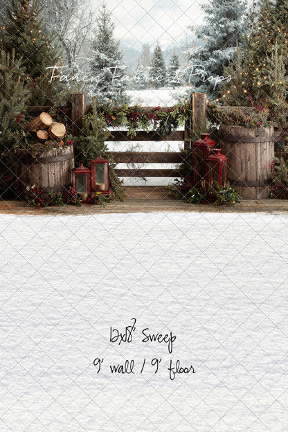 Rustic Wintertime Fence - with Sweep Option