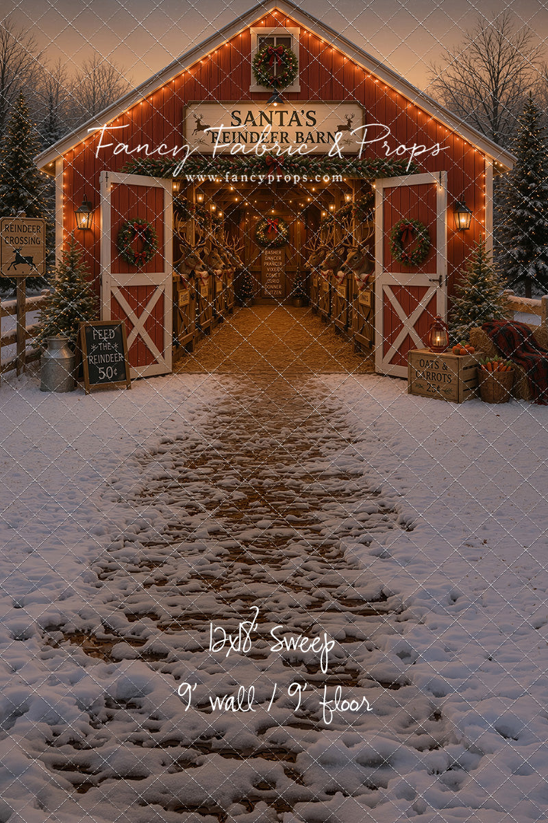 Santa's Nighttime Reindeer Barn - with Sweep Option