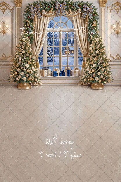 Sapphire & Gold Holiday Window - with Sweep Option