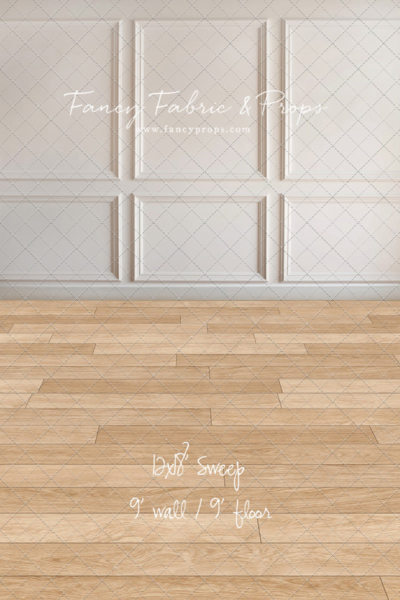 Simple Ivory Panel Wall - With Winter's Grace Floor Sweep Option