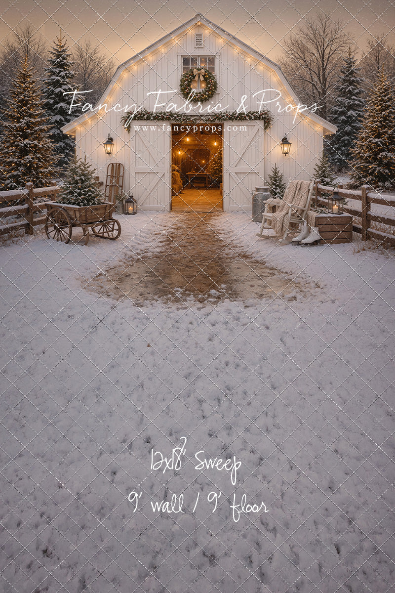 Snowfall At Cedar Ridge Barn - with Sweep Option