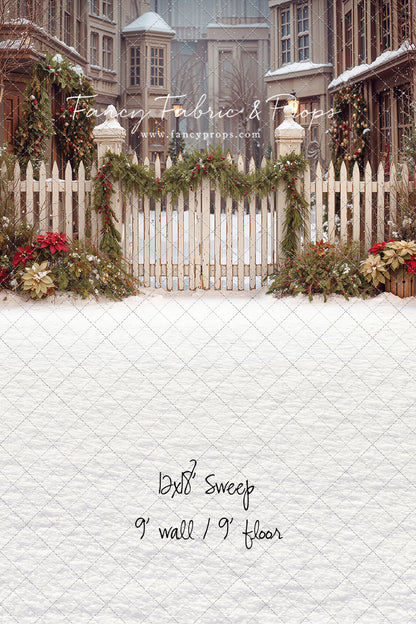 Snowy Village Gate - with Sweep Option