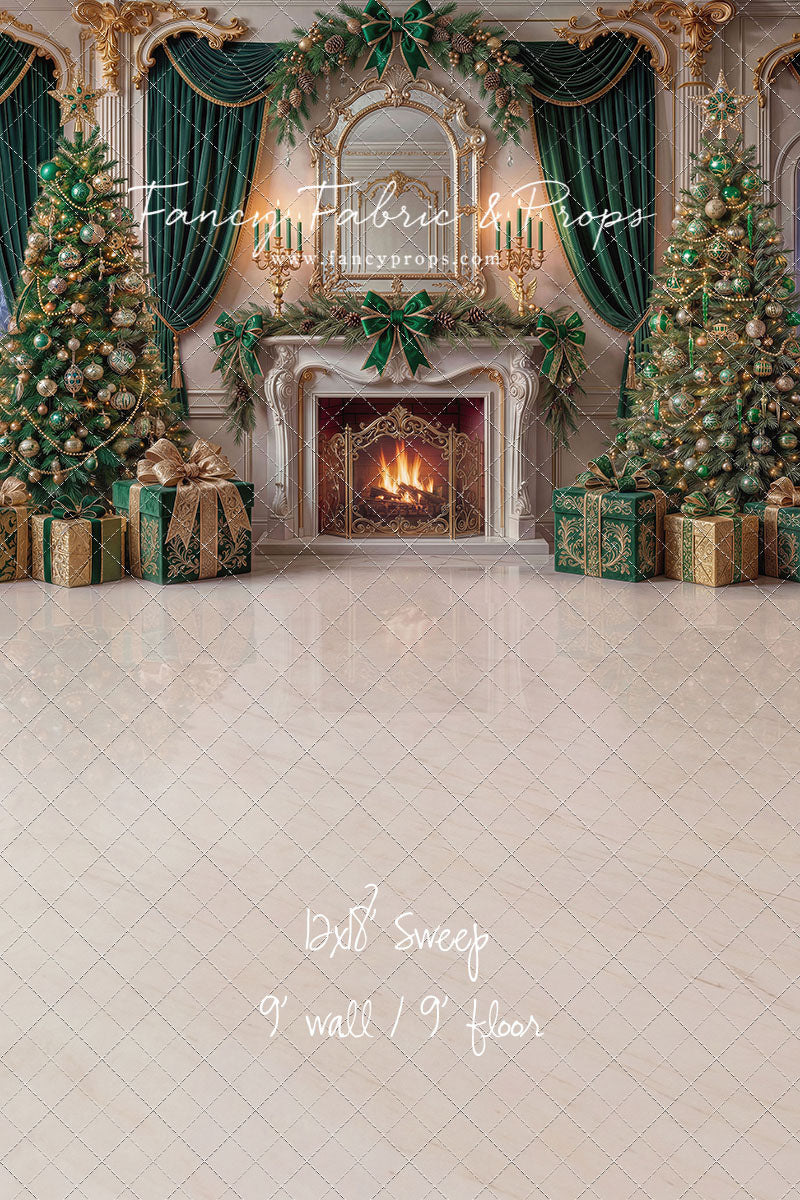 The Emerald Christmas Hearth  - with Sweep Option