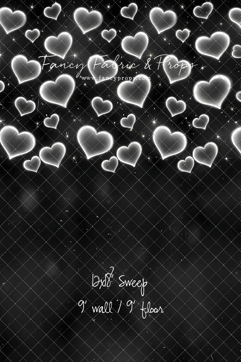 White Puffy Hearts - With Sweep Option