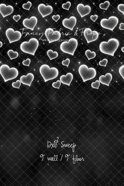 White Puffy Hearts - With Sweep Option