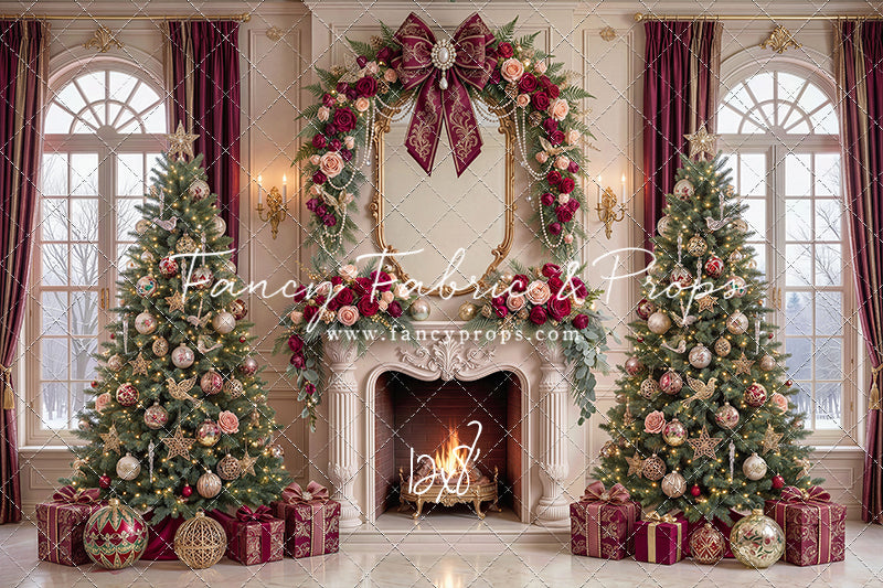 Christmas Rose Parlor - with Sweep Option
