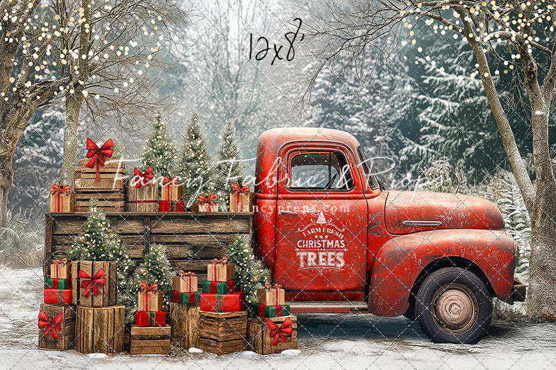Country Christmas Tree Farm Truck - with Sweep Option