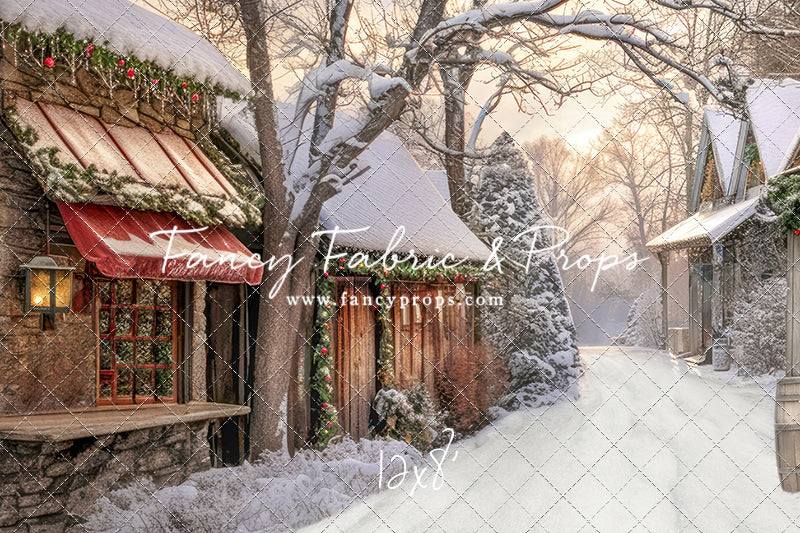 Country Christmas Store Street - with Sweep Option