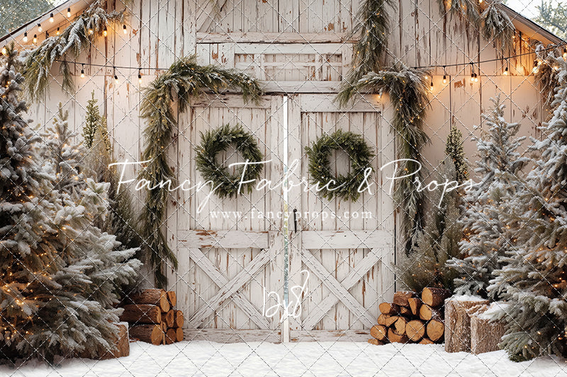 Frosted Evergreen Barn - with Sweep Option
