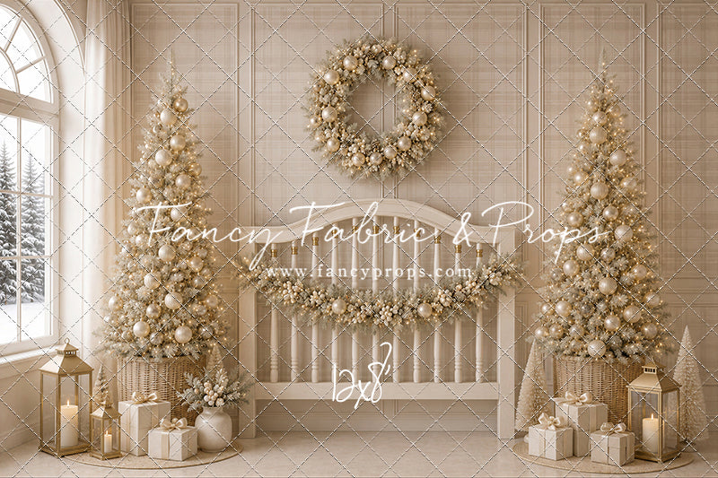 Frosted Holiday Headboard - with Sweep Option