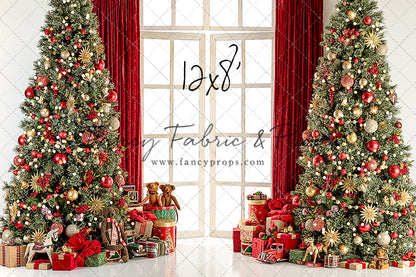 RTS Glowing White Christmas - 12x8' Wrinkle-Free Fabric - Ink Splatters - 60% Off