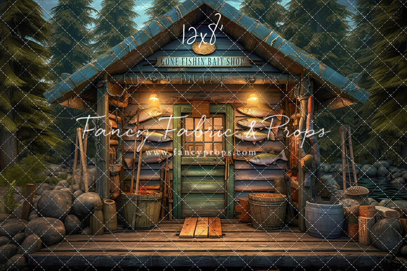 Gone Fishin Bait Shop- Dirt Floor Version - With Sweep Option