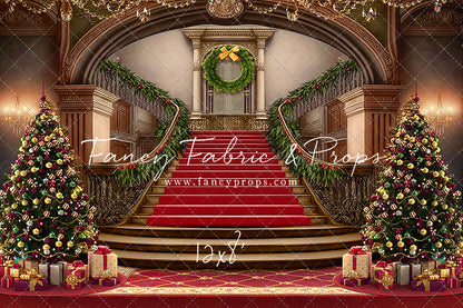 Grand Holiday Staircase - Red Carpet - with Sweep Option
