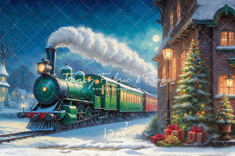 Festive Locomotive - Train on Left Option - With Sweep Option